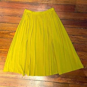Topshop chartreuse a-line skirt